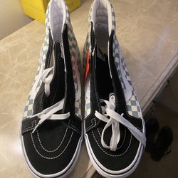 Brand New Baby Blue Checkerboard High Top Vans Size 12
