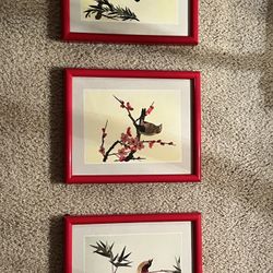 Authentic Bamboo Art Framed and Matted 