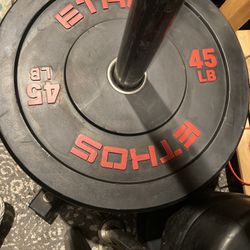 205 lb Ethos Bumper Plate and Barbell Set
