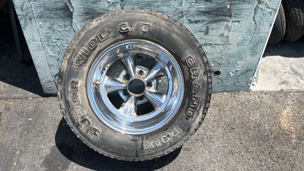 One 14x8 Inch Classic Cragar Style Chrome Wheel, Rocket Racing or other replica Fits 5 Lug cars