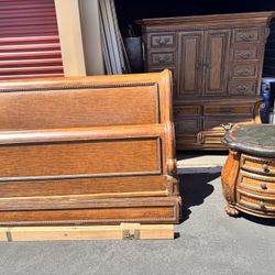 3 Piece Walnut High End King Bedroom Set Delivery Service Available! 🚚