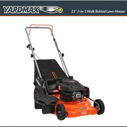 YARDMAX
21 in. 170cc 3-in-1 Gas Walk Behind Push Lawn Mower with High Rear Wheels