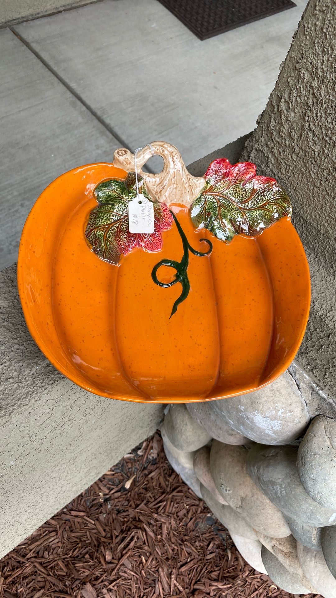 Handmade  Ceramic Pumpkin Dish 