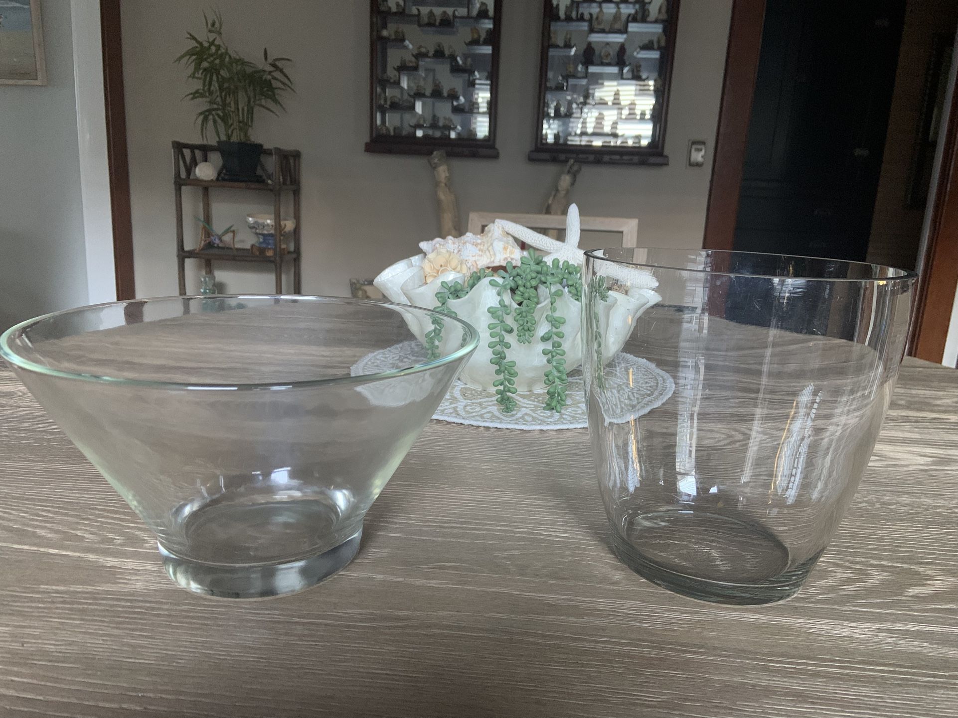 Heavy Glass Bowls Vases