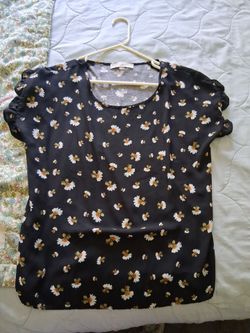 Black and white flower shirt