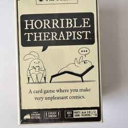 Exploding Kittens Horrible Therapist: Extra Horrible Edition 3-8 Players - Ages 17+ - 15 Minutes to Play - Comic Building Card Game - Ideal for Party,