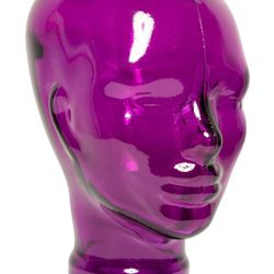 Violet Purple Vintage Decorative Mannequin Glass Head
