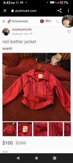 Vintage Red Leather Coat