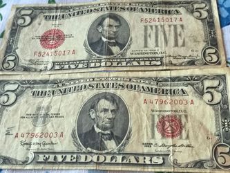 2 red star bills good cond