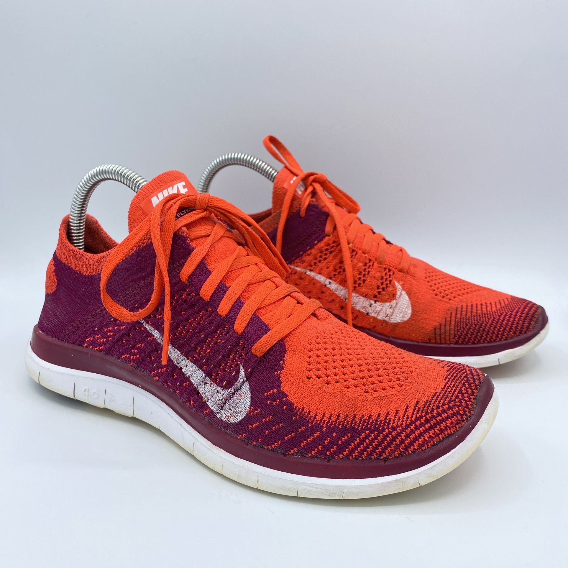 Nike Free Flyknit 4.0 Neon Athletic Running Shoes Women's 8.5 631050-616