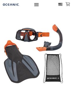 New Oceanic adult snorkeling, three-piece set us men’s 5-8.5 us women’s 6-9.5