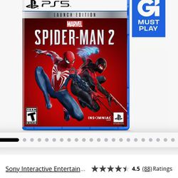 Spiderman 2  Playstation 5 Disc Edition Like New!