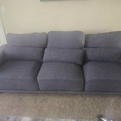 Modern Sofa With Removable Washable Linen Fabric Cover, Upholstered Couch With Deep Seats And Wide Armrests For Living Room