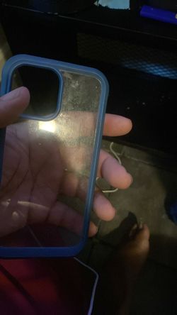 Clear Phone Case with Blue Border