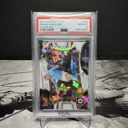 2023-24 PANINI SELECT PREMIER LEAGUE ERLING HAALAND WHITE ICE /85 PSA 10