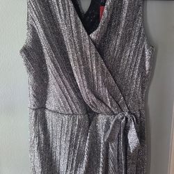 Silver And Black Wrap Dress