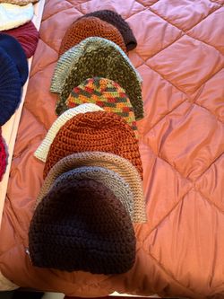 Various knitted skull caps