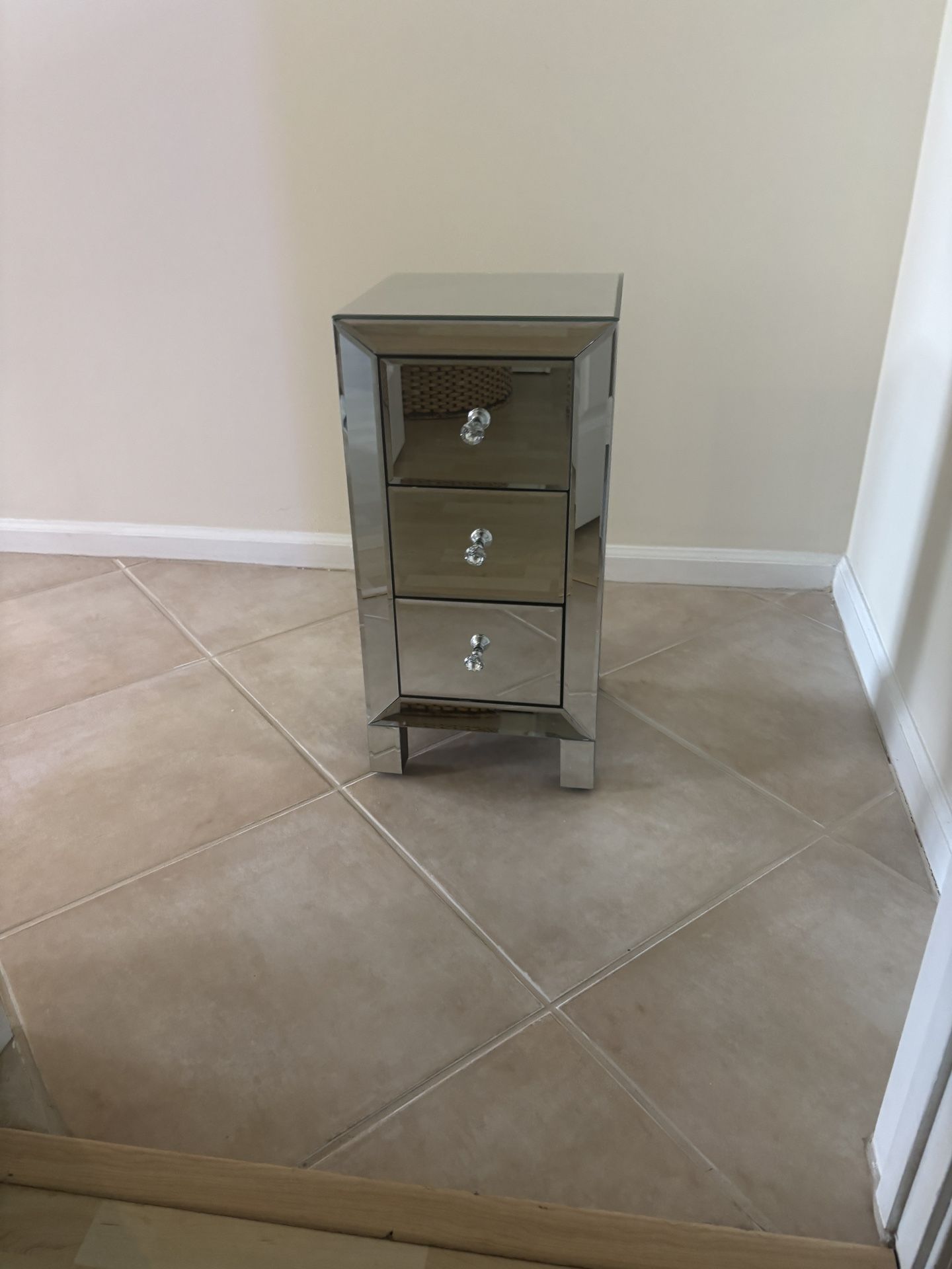 Mirror Glass Side Table