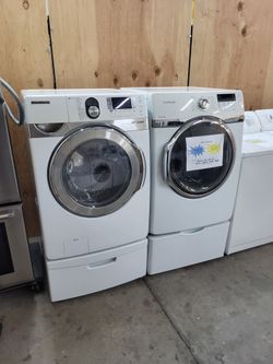 🥵Hot Sale! Samsung Front Load Electric Washer Dryer Set - Warranty Included