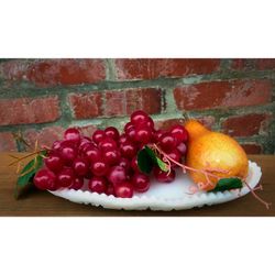 Vintage Hobstar Celery Dish Relish Button Sawtooth Rim White Milk Glass