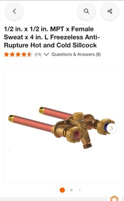 Freezeless anti rupture hot and cold sillcock