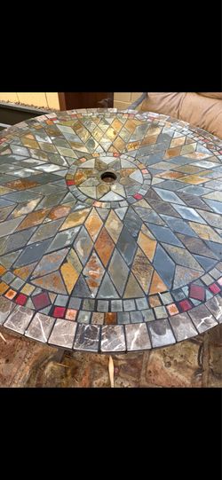 Stone Mosaic round outdoor table
