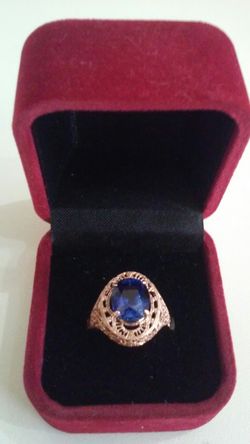 Blue Sapphire Rose Gold Ring