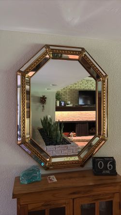 Vintage Brass Mirror