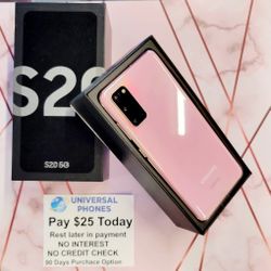 Samsung Galaxy S20 5G 128gb  Unlocked, FREE Smartwach/ Headphones. Pay $1 Today Rest in payments. NO CREDIT NEEDED FINANCING