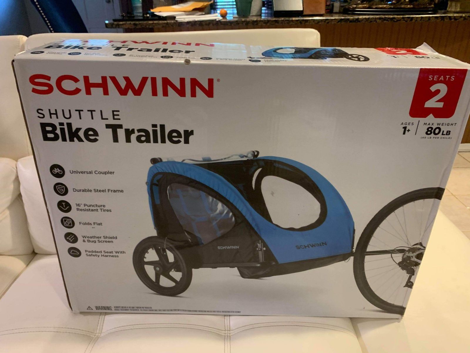 Bike trailer for 2 kids (2 person up to 80 pounds) Brand New