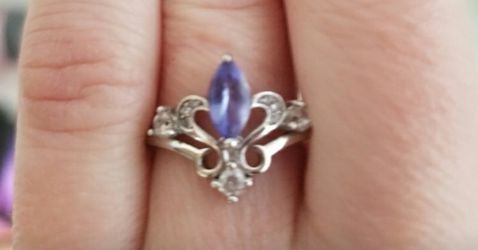 Real Tanzanite Marquise 925 Sterling Silver Ring