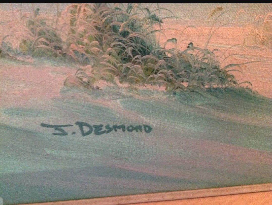 Seascape Painting On Canvas Signed By J Desmond Painting Signed Valued At Over 3000