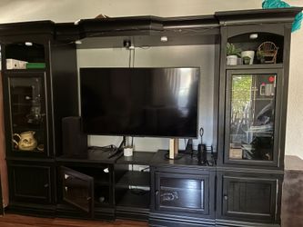 **FREE Dark Wood Wall Entertainment Center**FREE