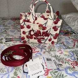 Cargo Tote Bag 20 with Cherry Print NWT