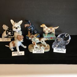 Collectible dog figurines. See close up for description and make. $15 each