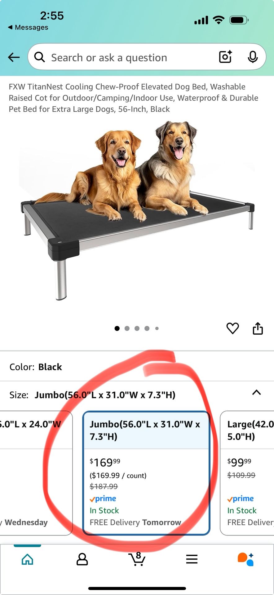 FXW TitanNest Cooling Chew-Proof Elevated Dog Bed, Washable Raised Cot for Outdoor/Camping/Indoor Use, Waterproof & Durable Pet Bed for Extra Large Do
