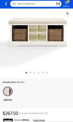 Crosley Furniture Brennan Wood Storage Entryway Bench with Baskets in Mohagony