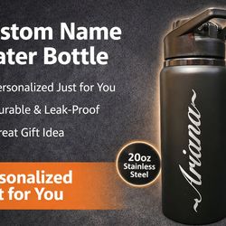Custom name laser engraved 20oz water bottle