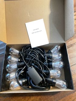 Smart Outdoor String Lights, 50FT RGB Color Changing Patio Lights with Timer, 21-Key RF Remote and Bluetooth