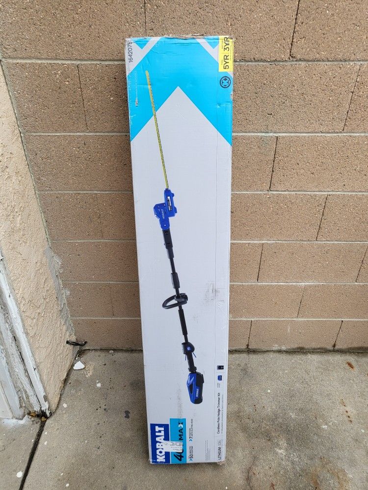 New Kobalt 40 Volt Max 20 In Dual Cordless Electric Pole Hedge Trimmer With 2.5 Ah Battery Included