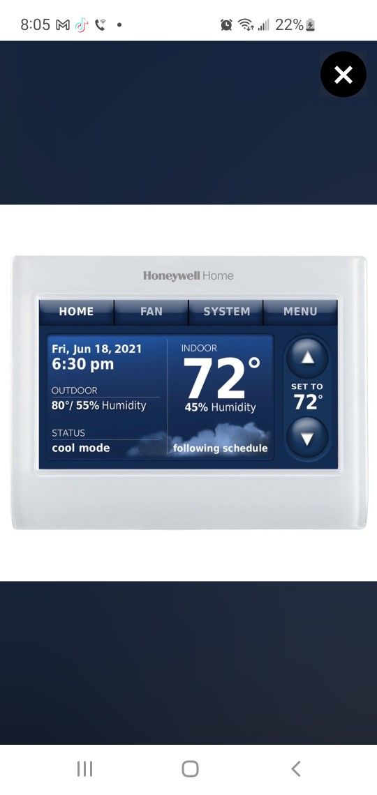 Honeywell Prestige Thx9421r5021ww Redlink 2 Wire Digital Color Thermostat