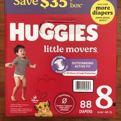 Huggies Little Movers Size 8/88 Diapers 