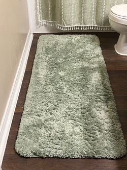 Sage green bathroom mat