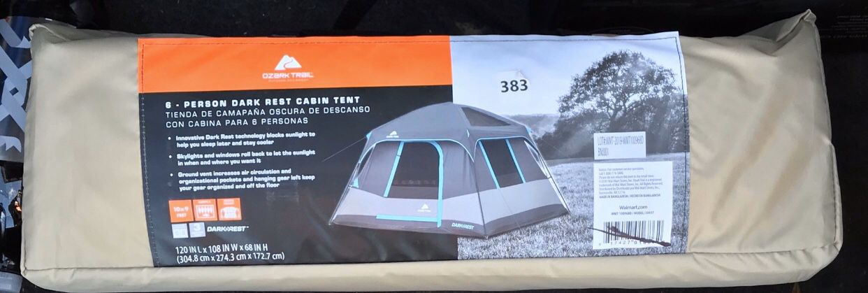 Ozark Trail 6 Person Dark Rest Cabin Tent