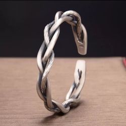 925 Sterling Silver unisex women's ladies cuff bracelet Gift