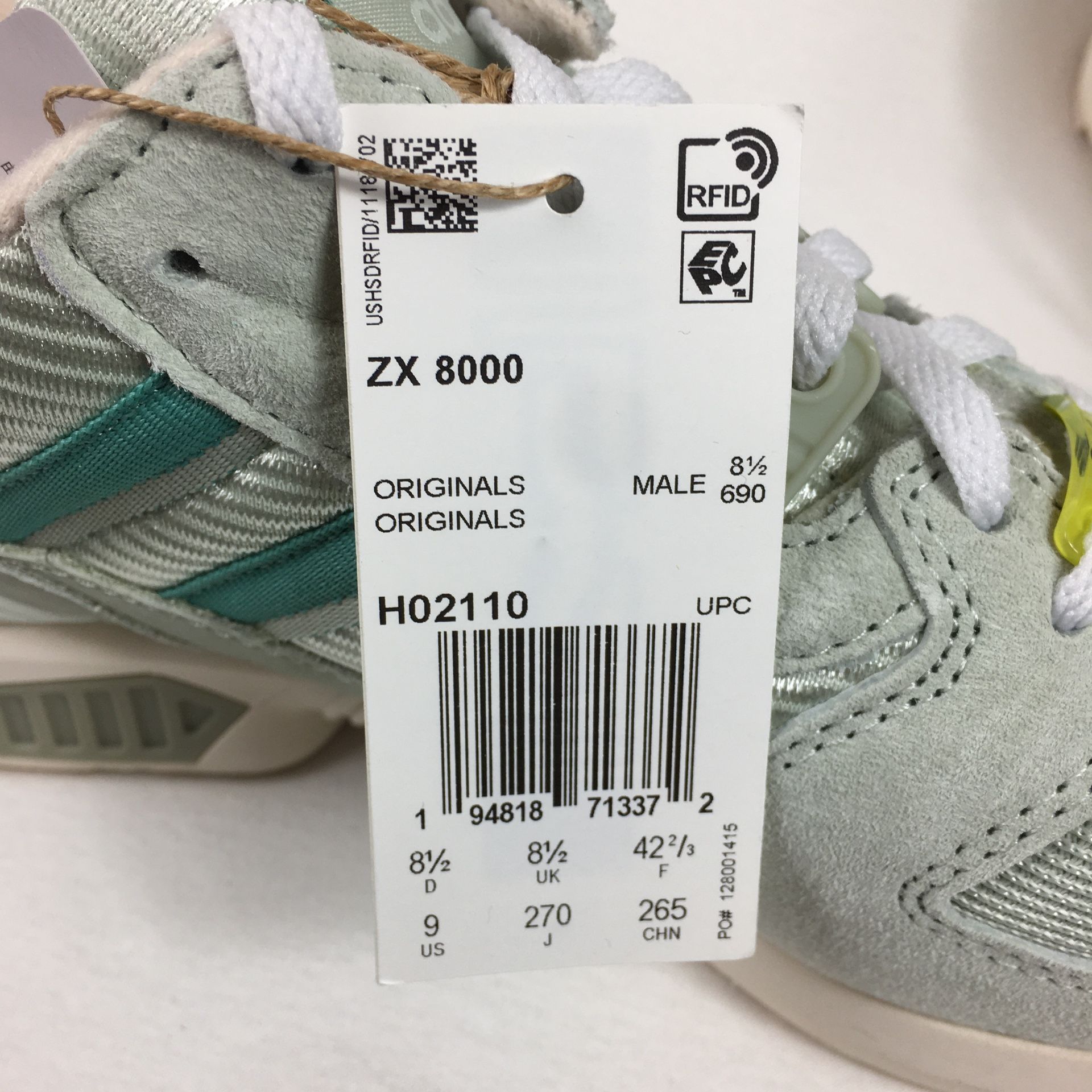 Adidas Originals ZX 8000 Linen Green St Fade Ocean Halo