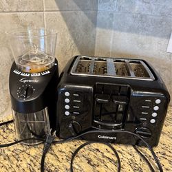Capresso Coffee Grinder and Cuisinart 4-Slice Toaster