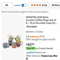 Boho Ceramic Coffee Mugs