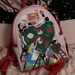 Disney Loungefly Alice in Wonderland Pink Mini Backpack