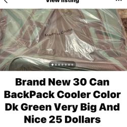 Back Pack Cooler 30 Pack   Cash only